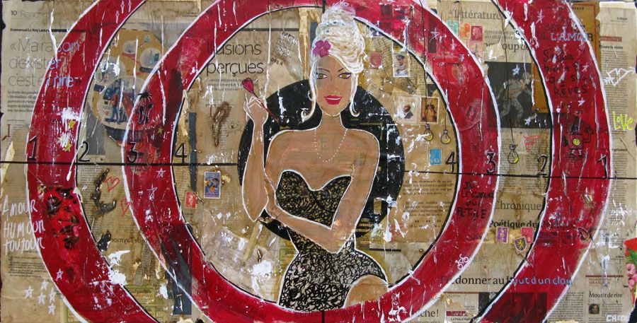 Tableau de CACOU a pour titre  CIBLE 5 style street pop art dim : CACOUprix:580