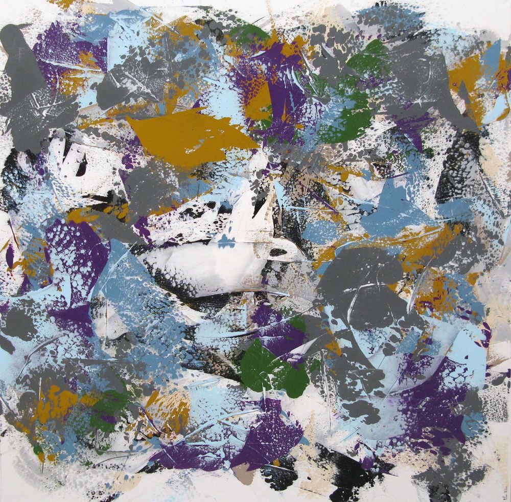 Tableau de CELINE WEBER a pour titre  WINTER style abstrait dim : CELINE WEBERprix: