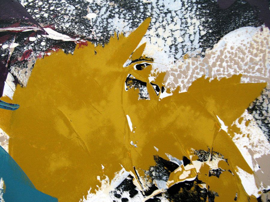Tableau de CELINE WEBER a pour titre  SAFRAN 5 style abstrait dim : CELINE WEBERprix: