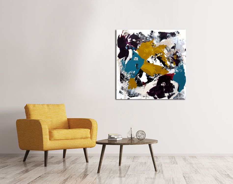 Tableau de CELINE WEBER a pour titre  SAFRAN 5 style abstrait dim : CELINE WEBERprix: