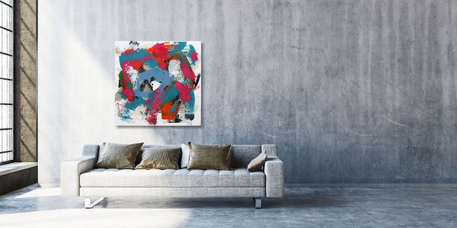 Tableau de CELINE WEBER a pour titre  CAMELLIAS style abstrait dim : CELINE WEBERprix: