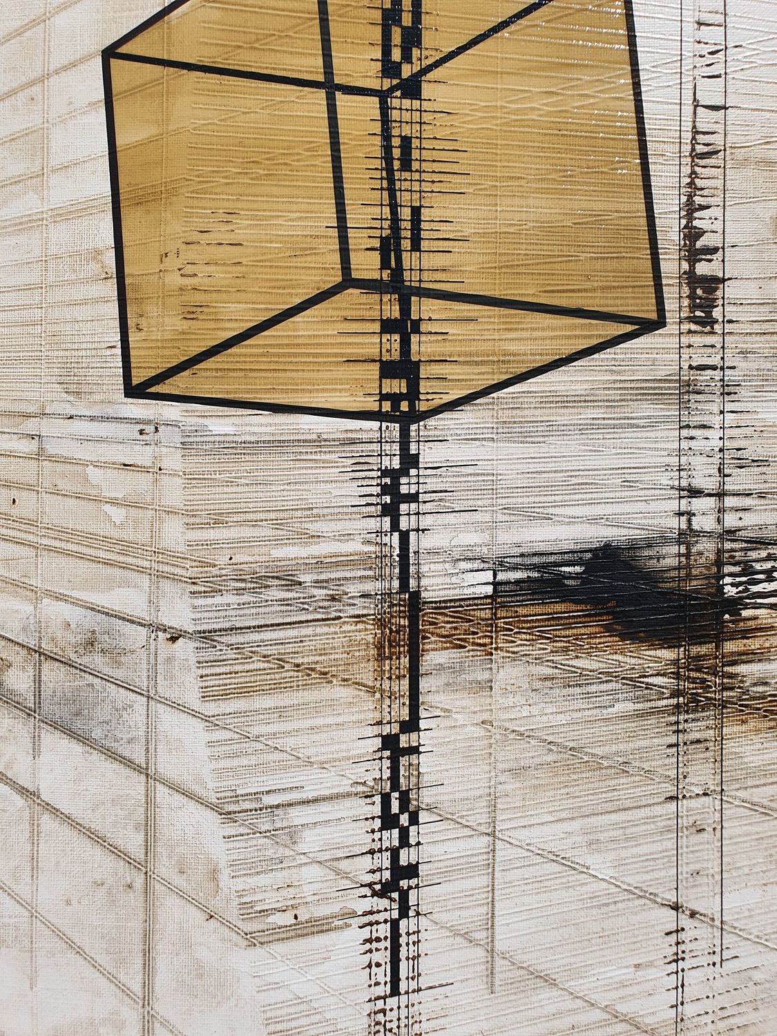 Tableau de LUDOVIC MERCHER a pour titre  CHAIN style abstrait dim : LUDOVIC MERCHERprix:1200
