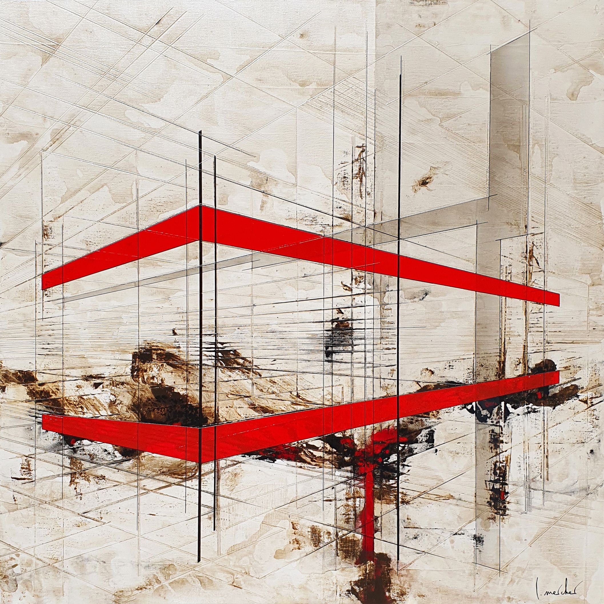 Tableau de LUDOVIC MERCHER a pour titre  CIVILIZATION style abstrait dim : LUDOVIC MERCHERprix:750