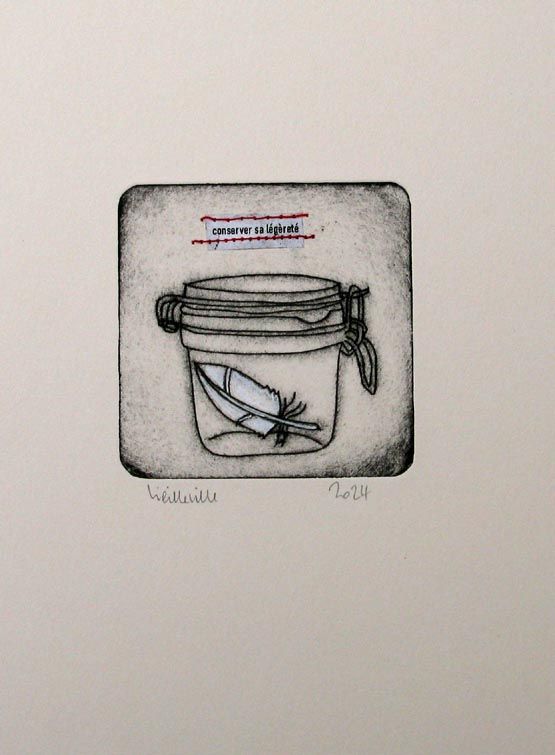 Editions d'art de NAVIEILLEVILLE a pour titre  sa legerete style figuratif, graphique dim : NAVIEILLEVILLEprix:28