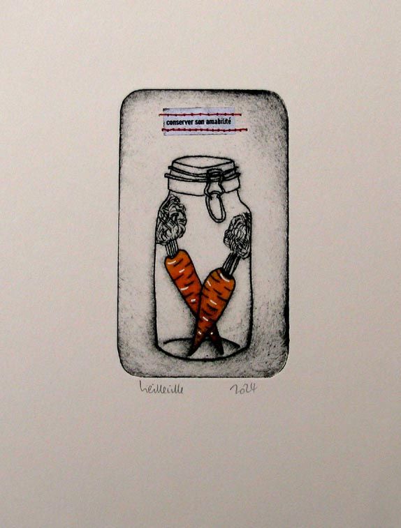 Editions d'art de NAVIEILLEVILLE a pour titre  son amabilité style figuratif, graphique dim : NAVIEILLEVILLEprix:28