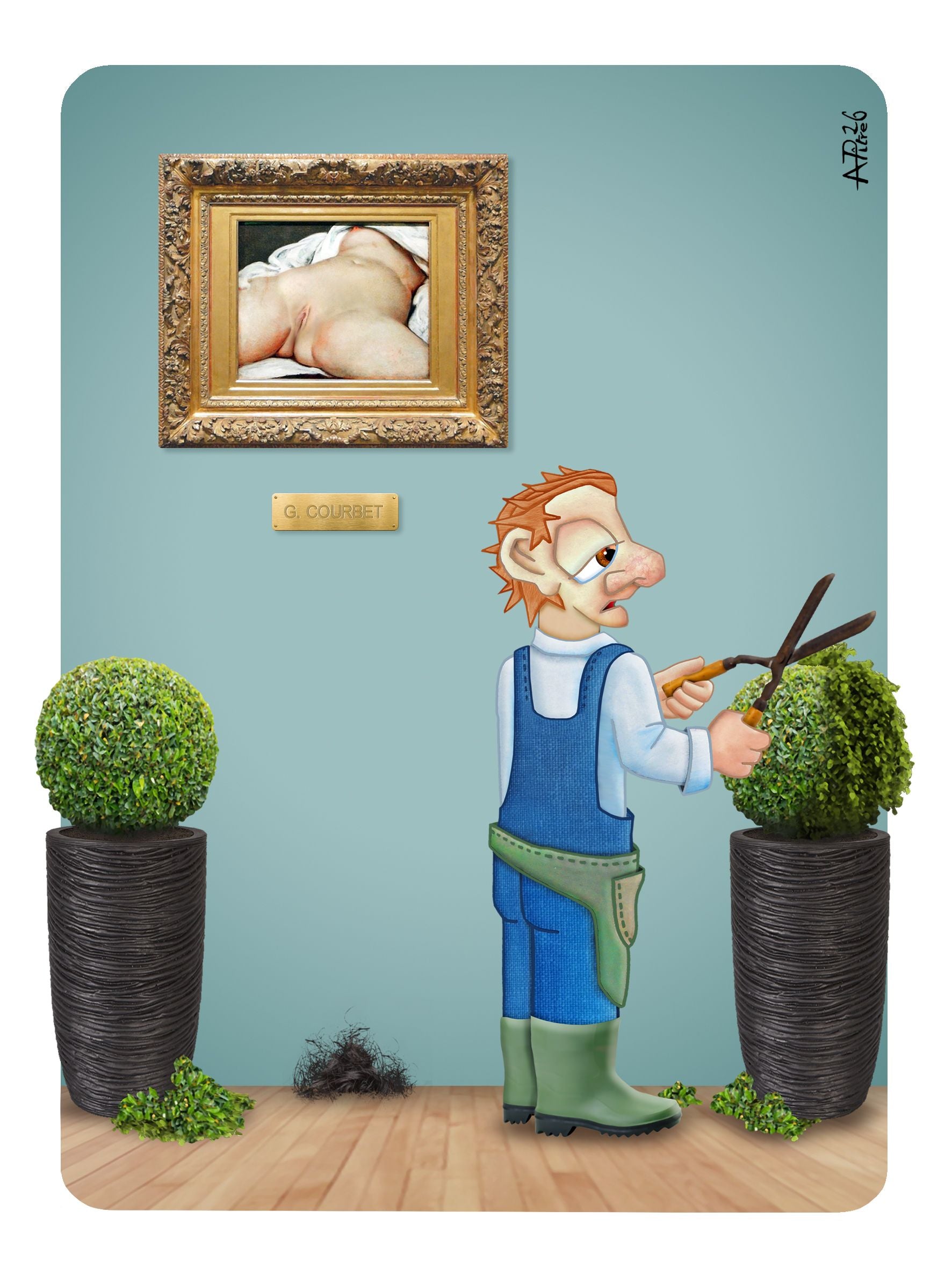 Editions d'art de L'ARTISTE PITRE a pour titre  COURBET style figuratif, graphique dim : L'ARTISTE PITREprix:40