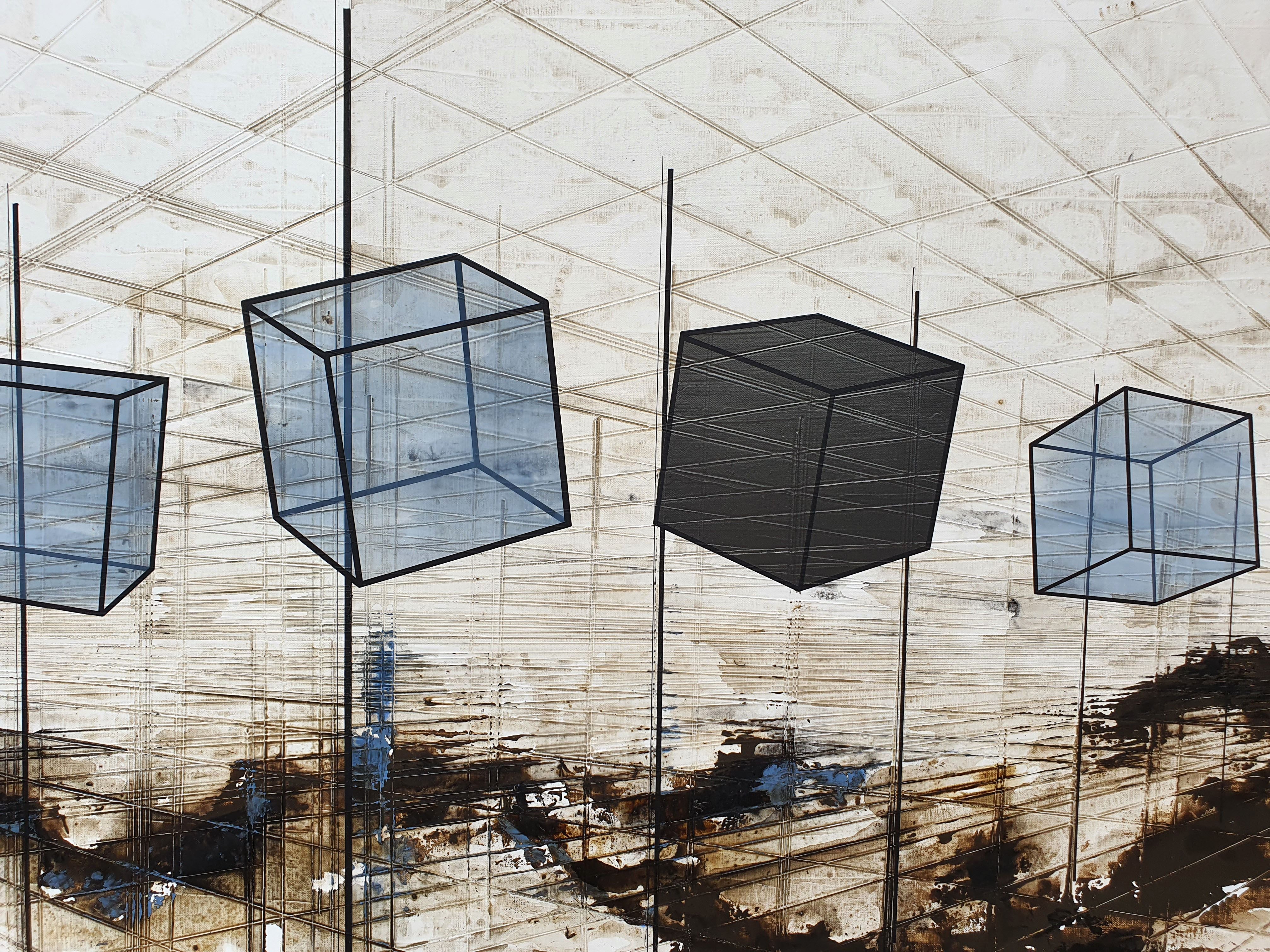 Tableau de LUDOVIC MERCHER a pour titre  CROSSING style abstrait dim : LUDOVIC MERCHERprix:1700