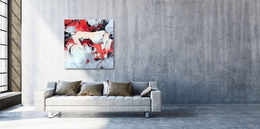 Tableau de CYRIL REGUERRE a pour titre  RED style figuratif dim : CYRIL REGUERREprix: