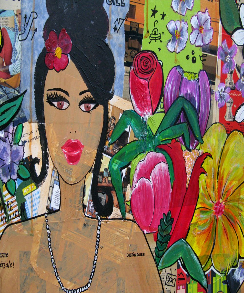 Tableau de CACOU a pour titre  Flowers style graphique dim : CACOUprix:550
