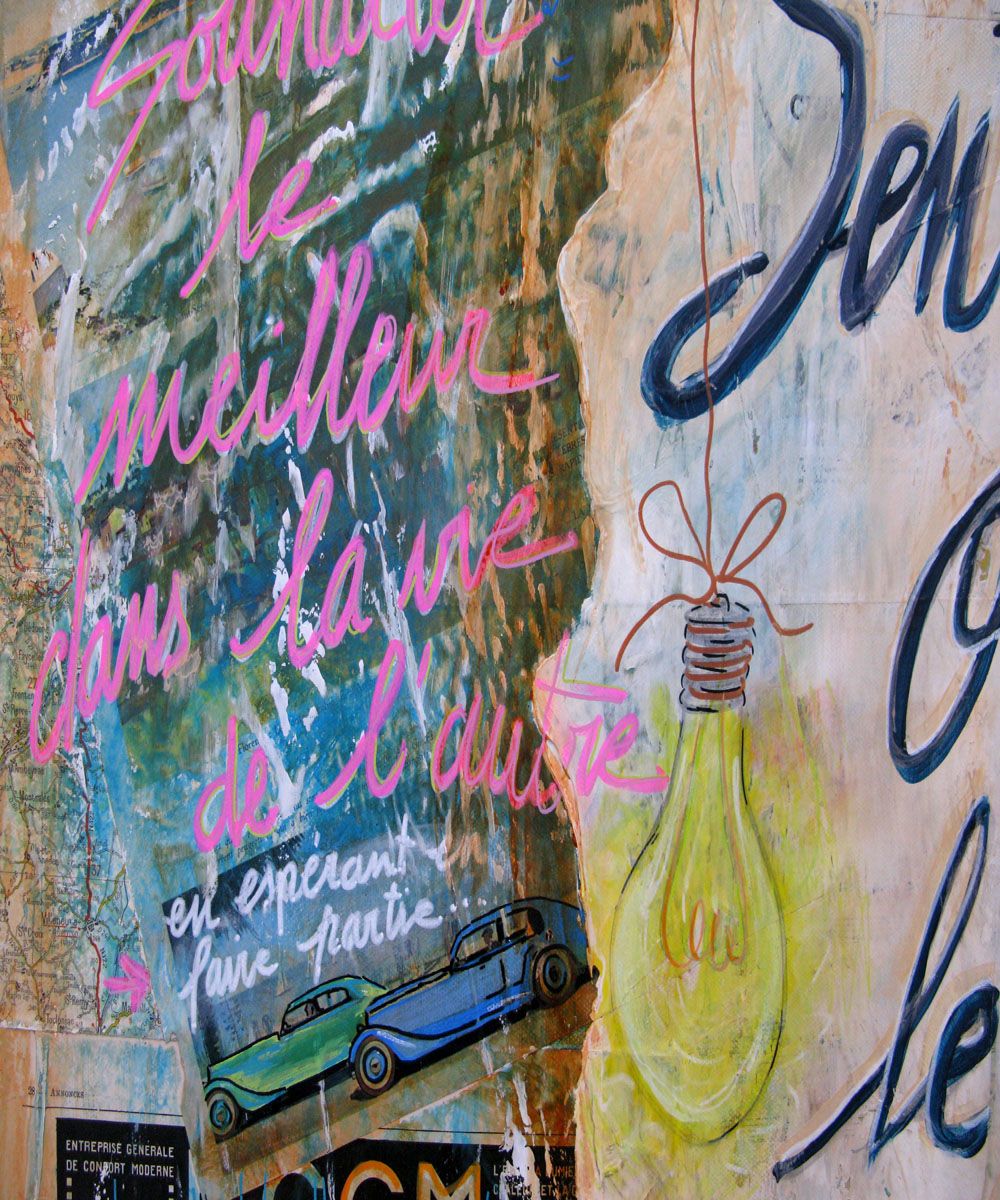 Tableau de CACOU a pour titre  Sentimental style graphique dim : CACOUprix:850
