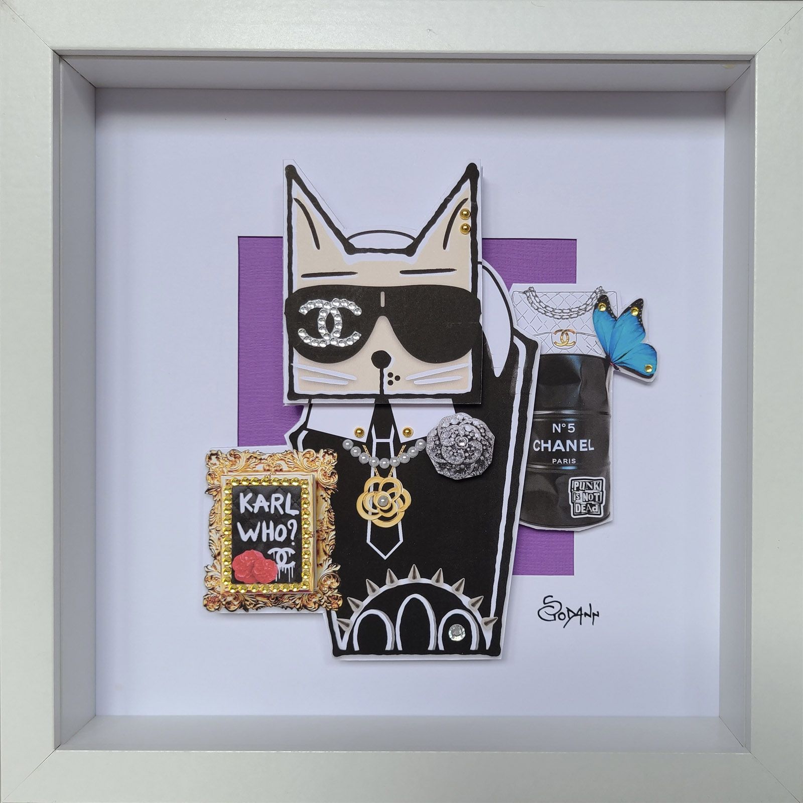 Editions d'art de Stephanie Godann a pour titre  Cat Lagerfeld II style street art dim : Stephanie Godannprix:250