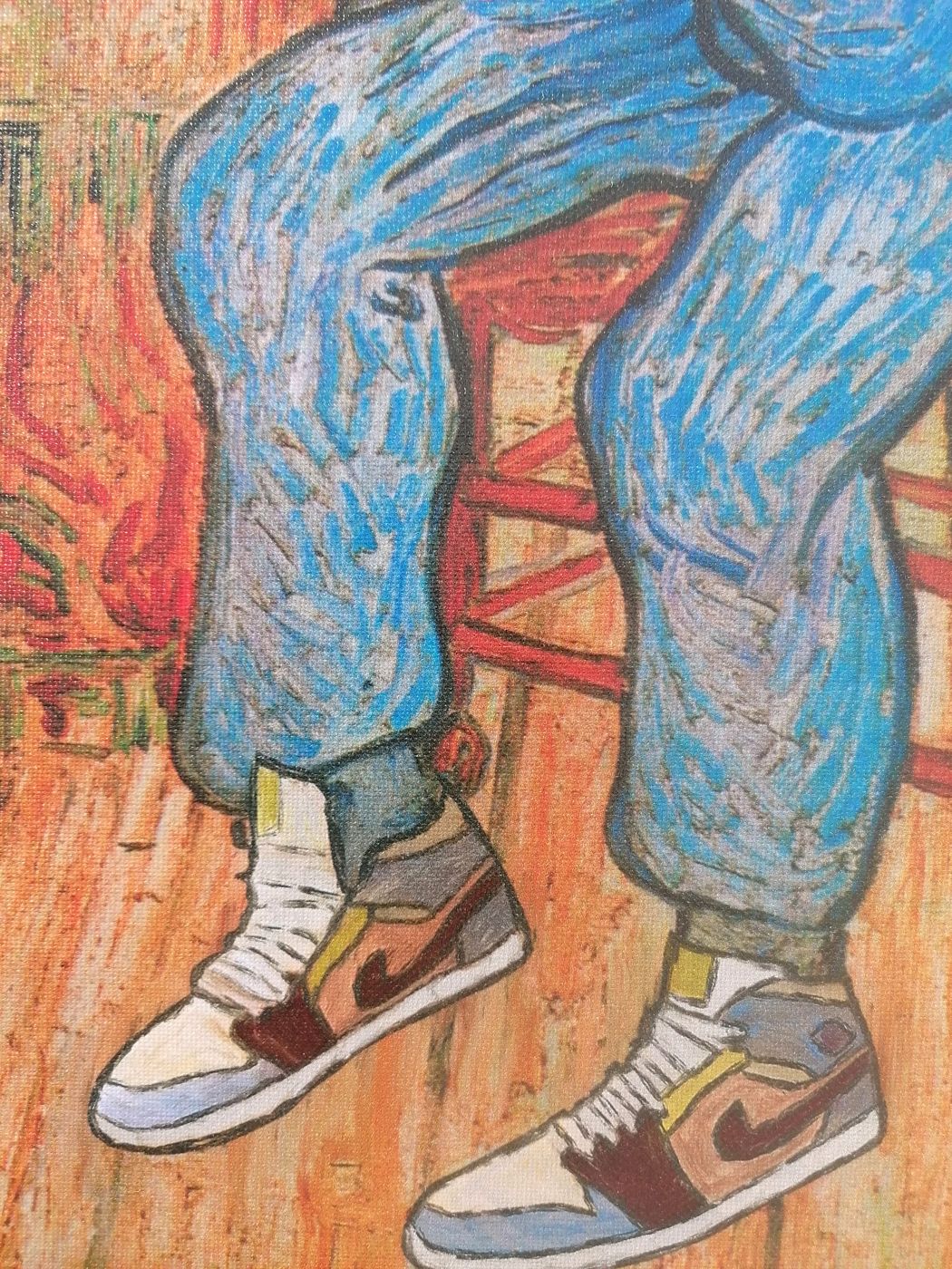Tableau de SHUZ a pour titre  TABLEAU CHATEAU VAN GOGH style figuratif dim : SHUZprix:400