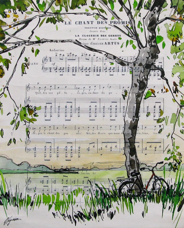 Dessin de CYRIL REGUERRE a pour titre  LE CHANT DES PROMIS style figuratif dim : CYRIL REGUERREprix:130