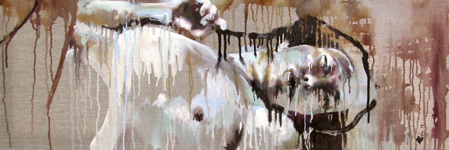Tableau de DAMIEN LEGRAIN a pour titre  FANTOME JAPONAIS style figuratif dim : DAMIEN LEGRAINprix: