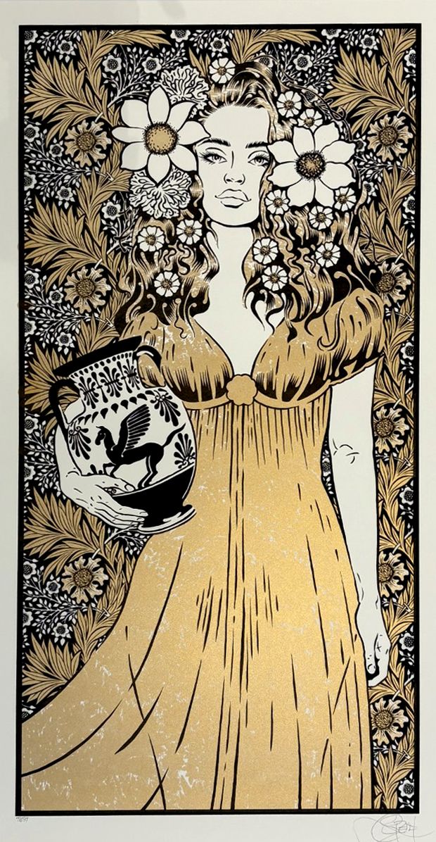 Editions d'art de CHUCK SPERRY a pour titre  Danaïde TEST or style figuratif dim : CHUCK SPERRYprix:600