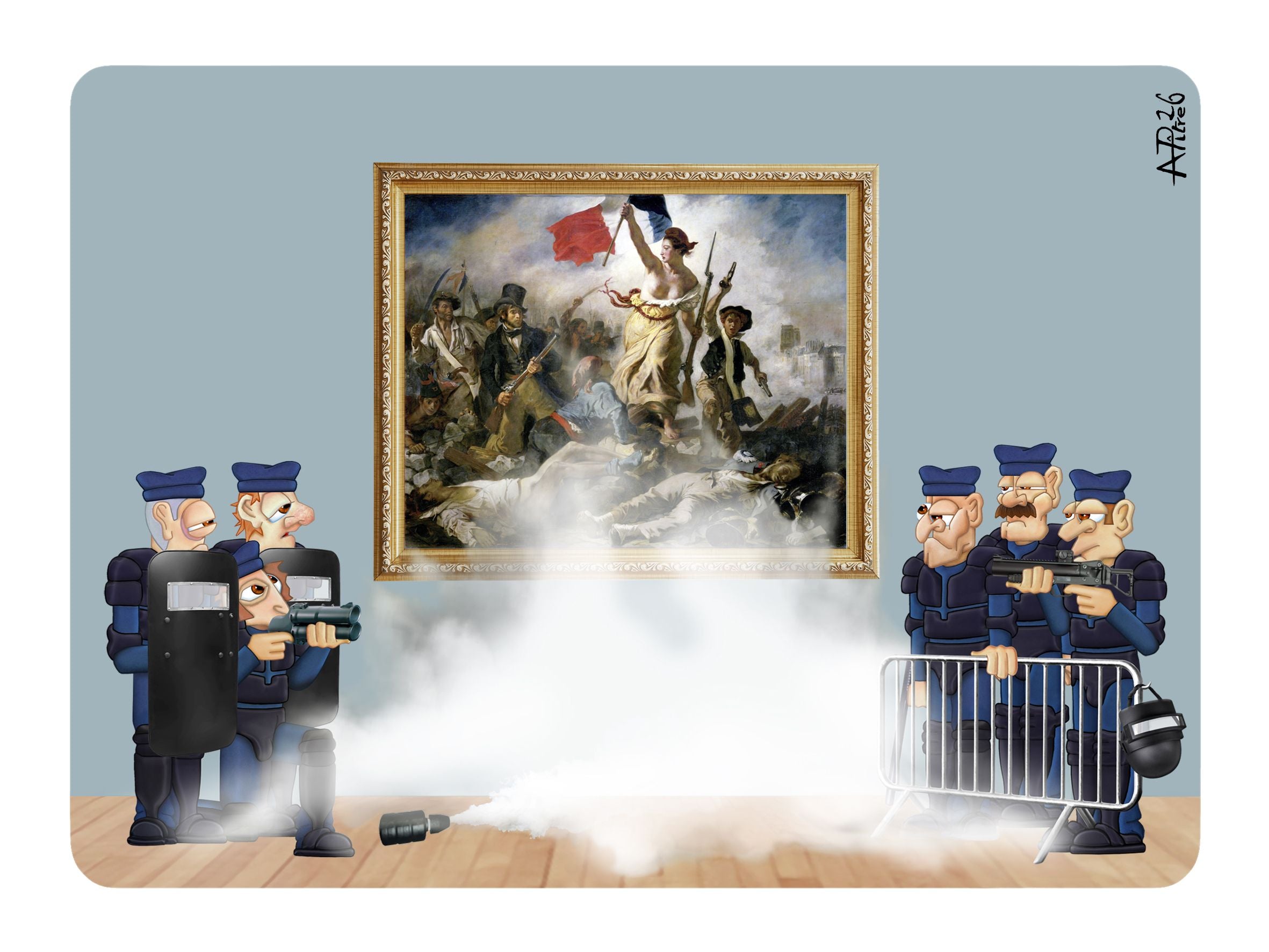 Editions d'art de L'ARTISTE PITRE a pour titre  DELACROIX style figuratif, graphique dim : L'ARTISTE PITREprix:40