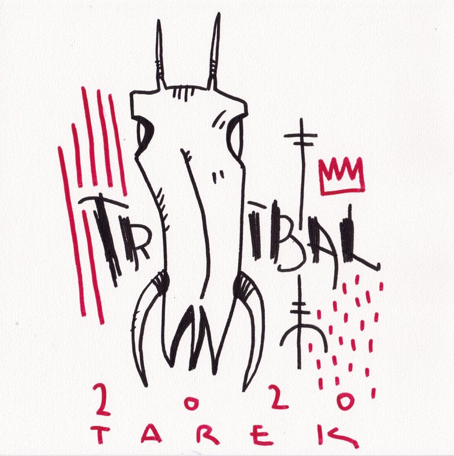 Dessin de TAREK a pour titre  TRIBAL style graphique dim : TAREKprix: