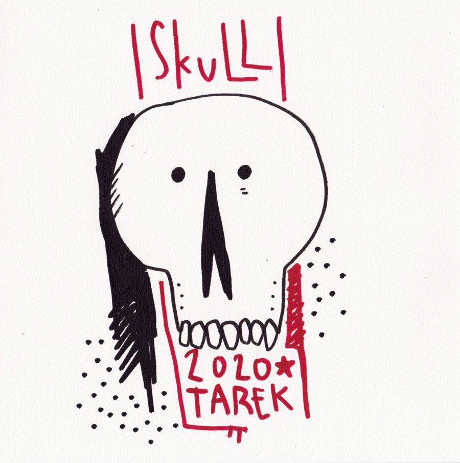 Dessin de TAREK a pour titre  SKULL style graphique dim : TAREKprix: