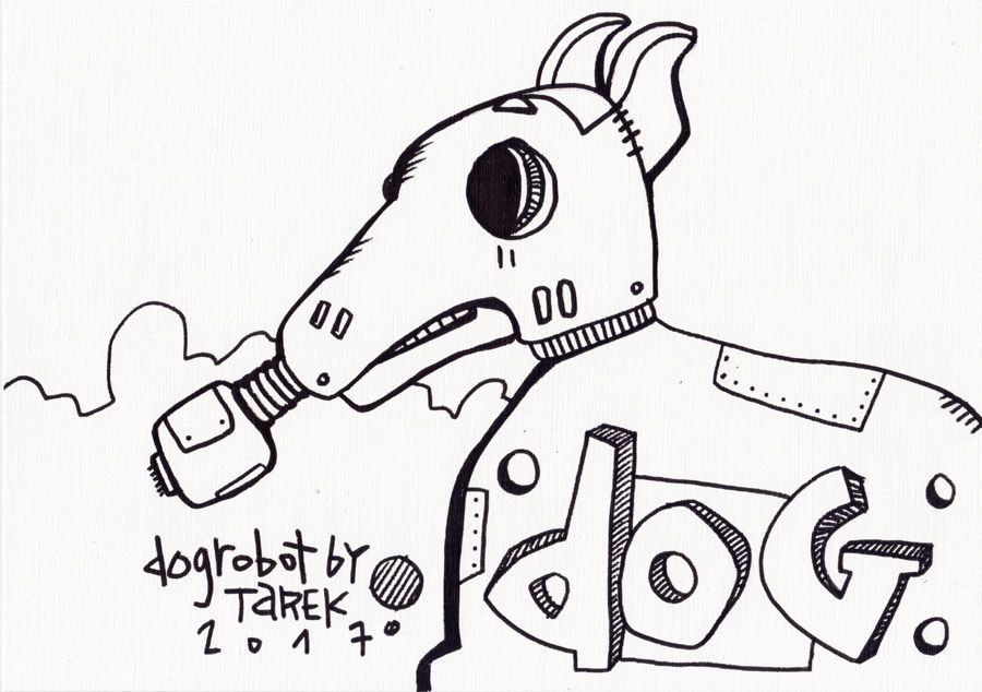 Dessin de TAREK a pour titre  DOG ROBOT style graphique dim : TAREKprix: