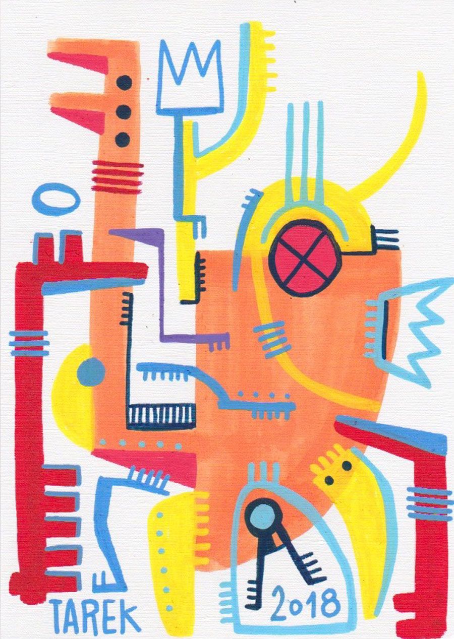 Dessin de TAREK a pour titre  COMPOSITION ORANGE style graphique dim : TAREKprix: