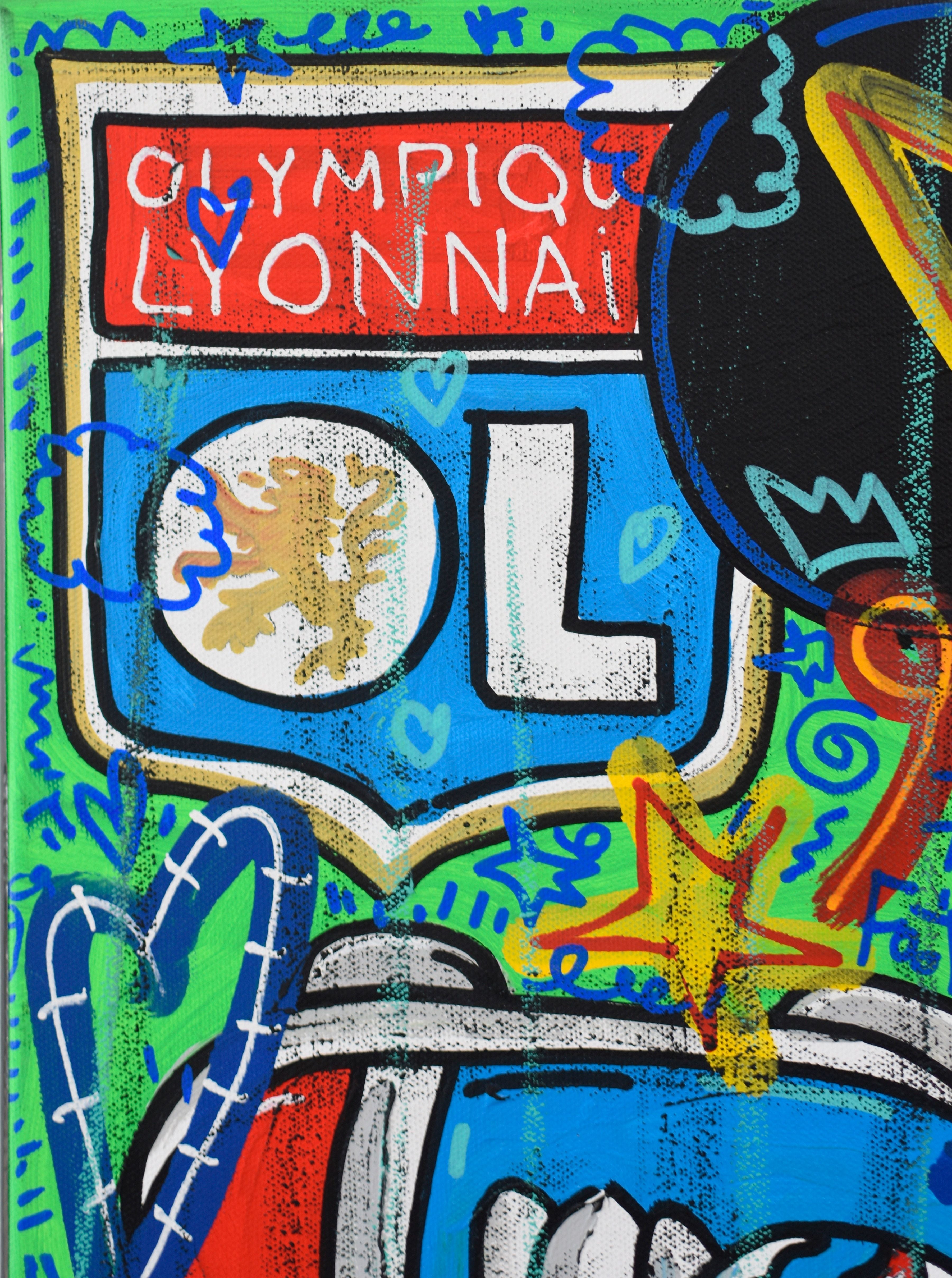 Tableau de RICO SAB a pour titre  OL Goal style street pop art, street art dim : RICO SABprix:320