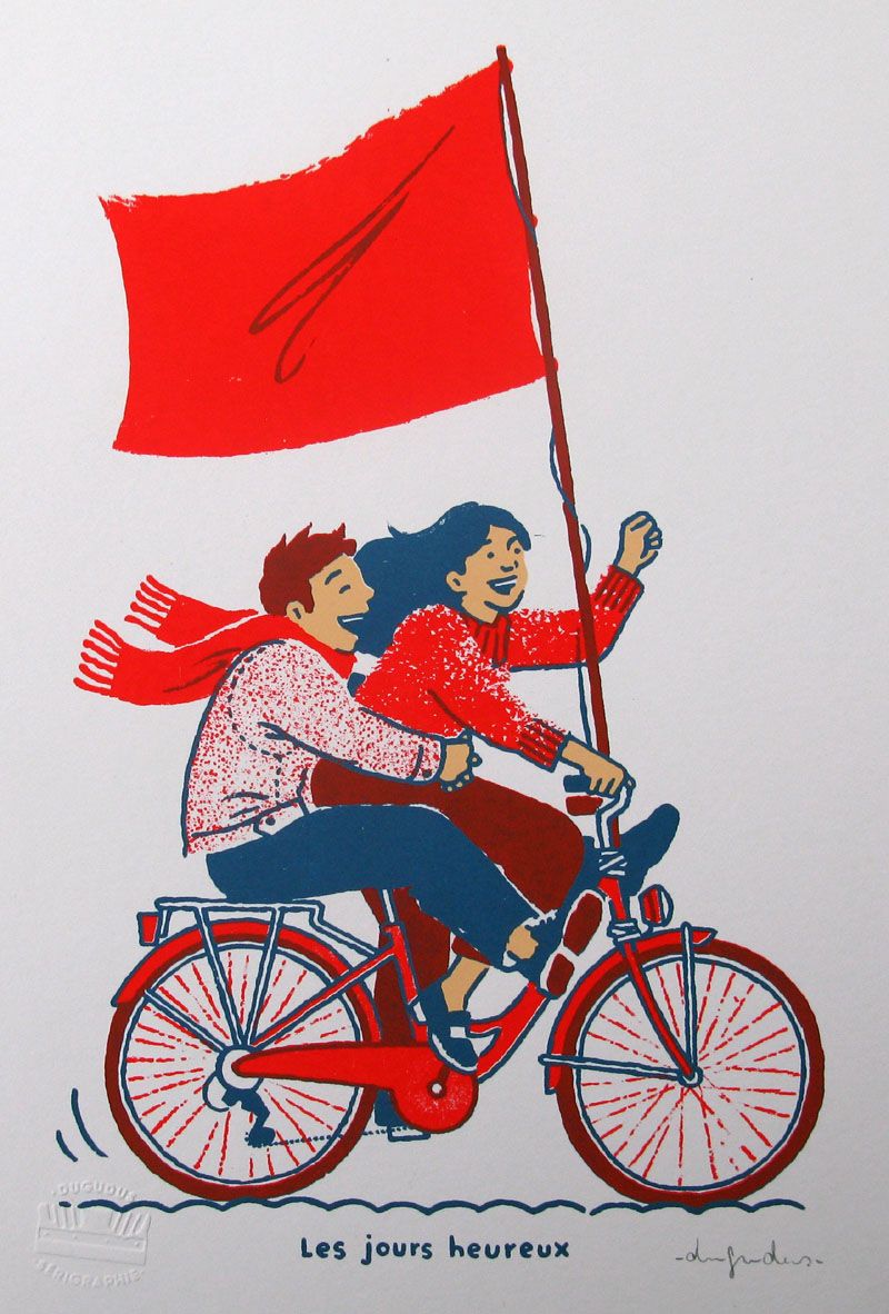 Editions d'art de DUGUDUS a pour titre  Jours heureux style graphique dim : DUGUDUSprix:40