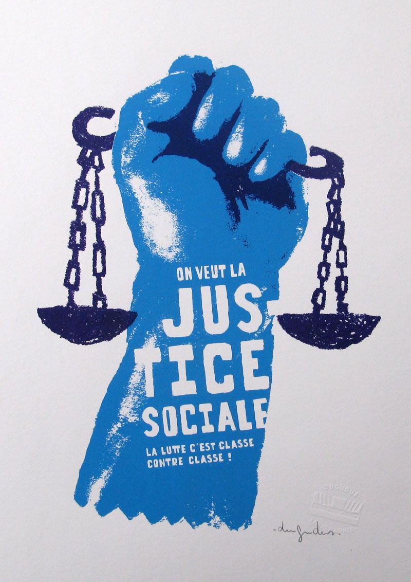 Editions d'art de DUGUDUS a pour titre  justice sociale style graphique dim : DUGUDUSprix:40