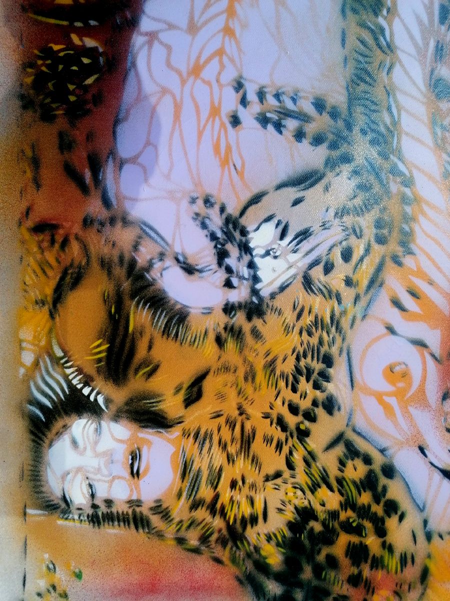 Tableau de ARTISTE OUVRIER a pour titre  DIE WASSER SCHLANGE style figuratif dim : ARTISTE OUVRIERprix:2000