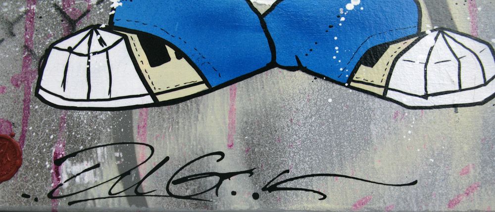 Tableau de JUG a pour titre  DOGEYE style street pop art dim : JUGprix:900