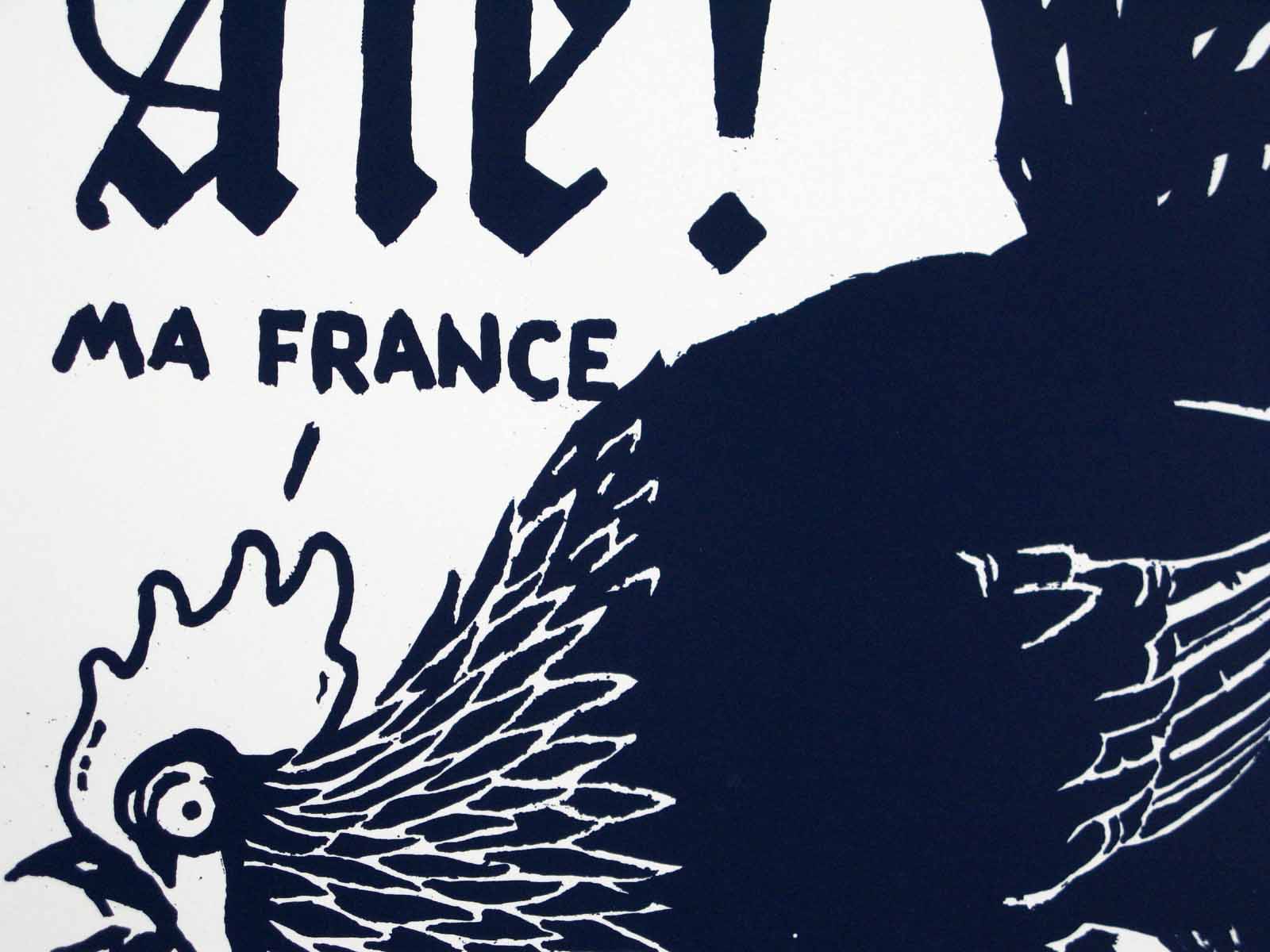 Editions d'art de DUGUDUS a pour titre  AIE MA FRANCE (numéroté) style graphique dim : DUGUDUSprix:50