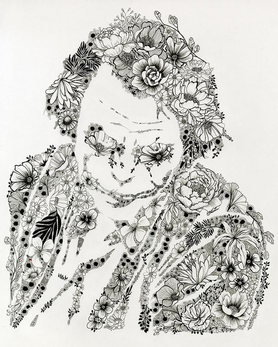 Editions d'art de CAMILLE POLI a pour titre  FLOWER JOKER II style figuratif, graphique dim : CAMILLE POLIprix:90