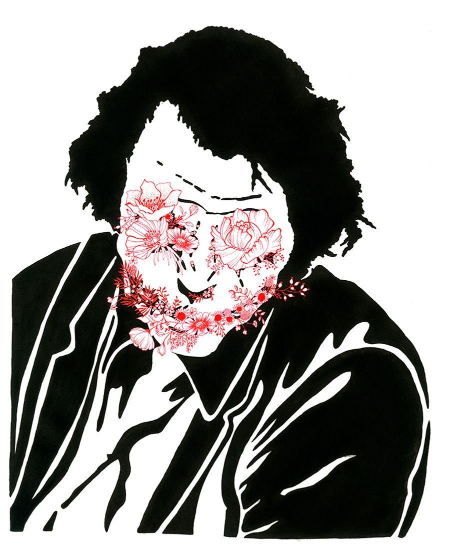 Editions d'art de CAMILLE POLI a pour titre  FLOWER JOKER III style figuratif, graphique dim : CAMILLE POLIprix:90