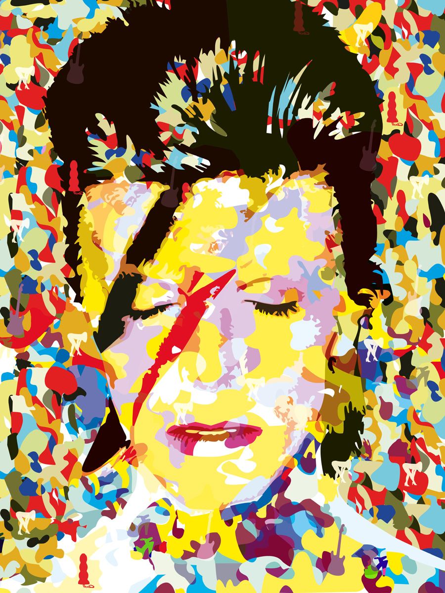 Editions d'art de GABY JOSEPHINE a pour titre  BOWIE style graphique dim : GABY JOSEPHINEprix:70