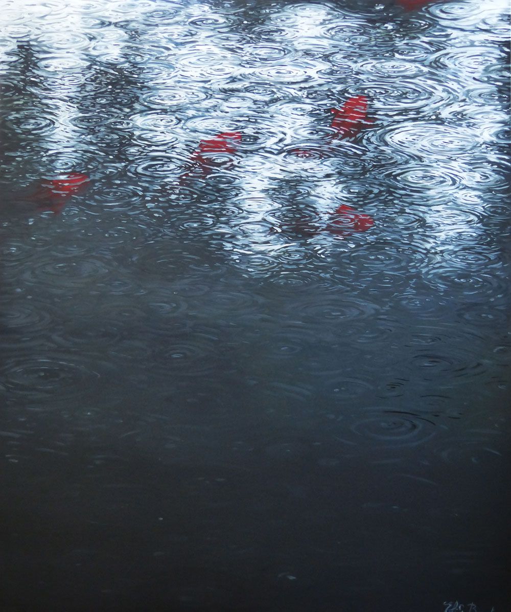 Tableau de ELISE BARAT a pour titre  DANSE SOUS LA PLUIE style no dim : ELISE BARATprix: