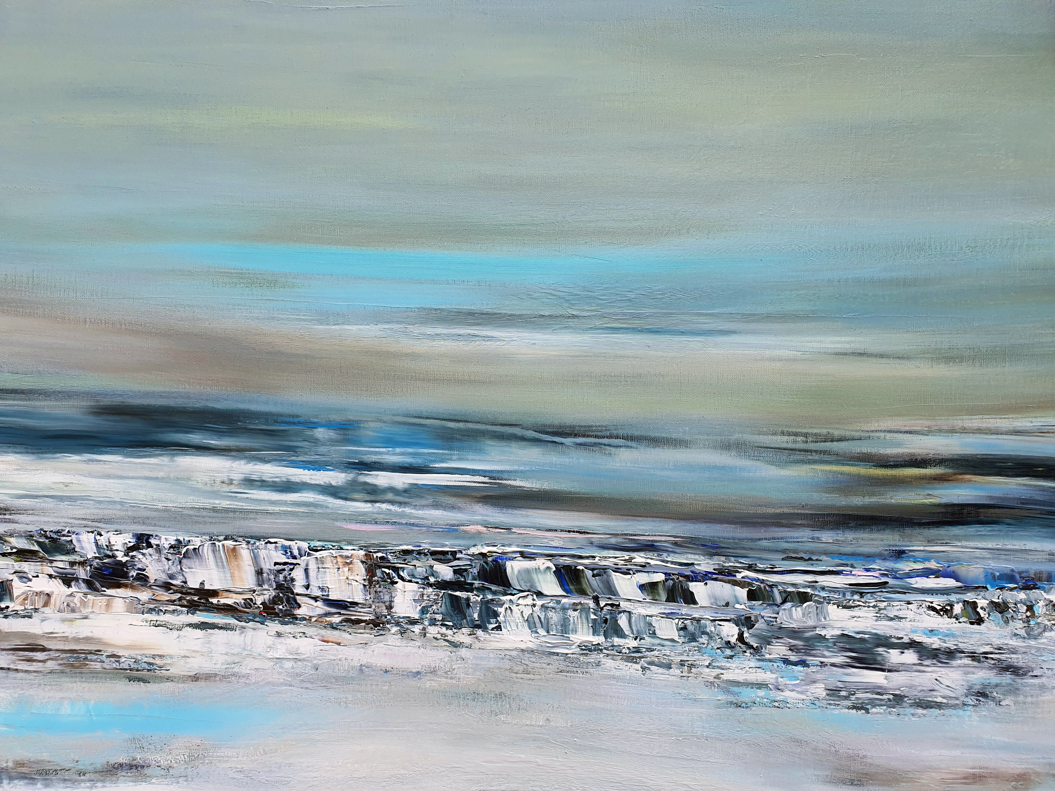 Tableau de RUELLE NICOLAS a pour titre  PAYSAGE ABSTRAIT: ENTRE DEUX MONDES style abstrait dim : RUELLE NICOLASprix:1700