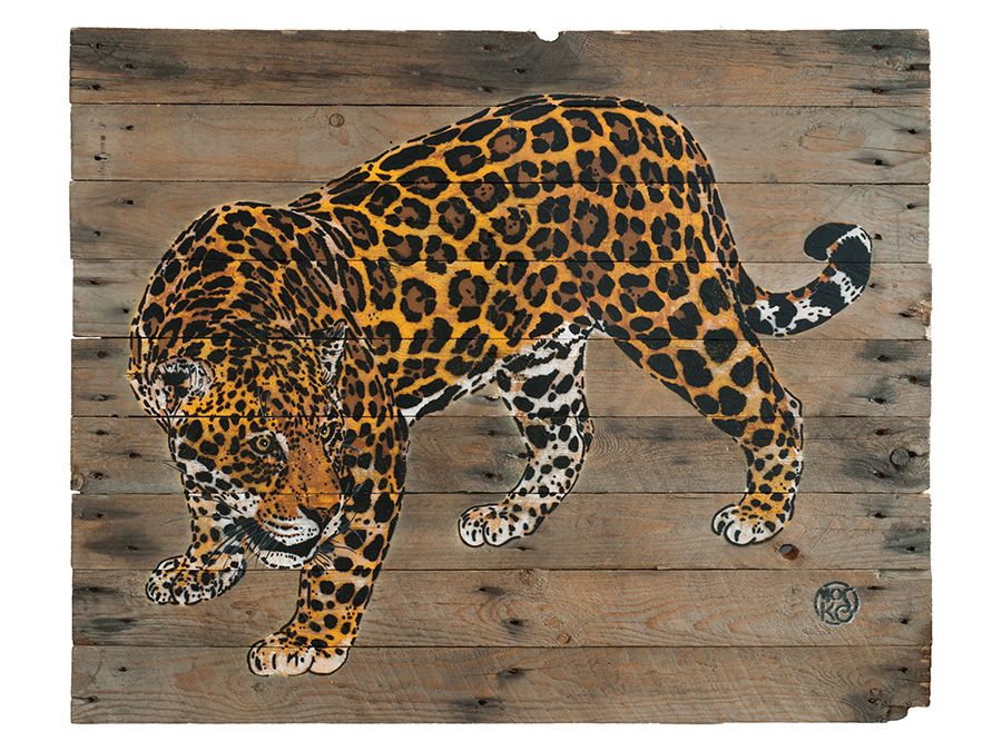 Editions d'art de MOSKO a pour titre  JAGUAR style street art  dim : MOSKOprix:75