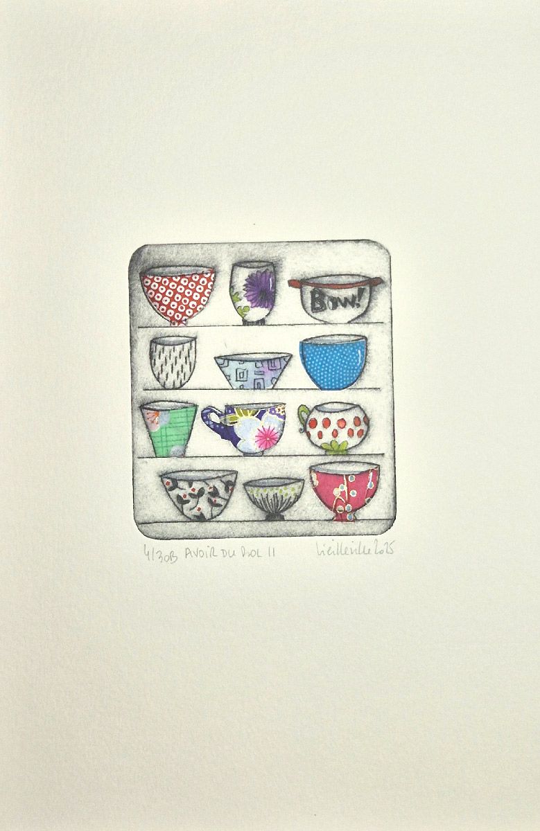 Editions d'art de NAVIEILLEVILLE a pour titre  Avoir du bol II style figuratif, graphique dim : NAVIEILLEVILLEprix:30