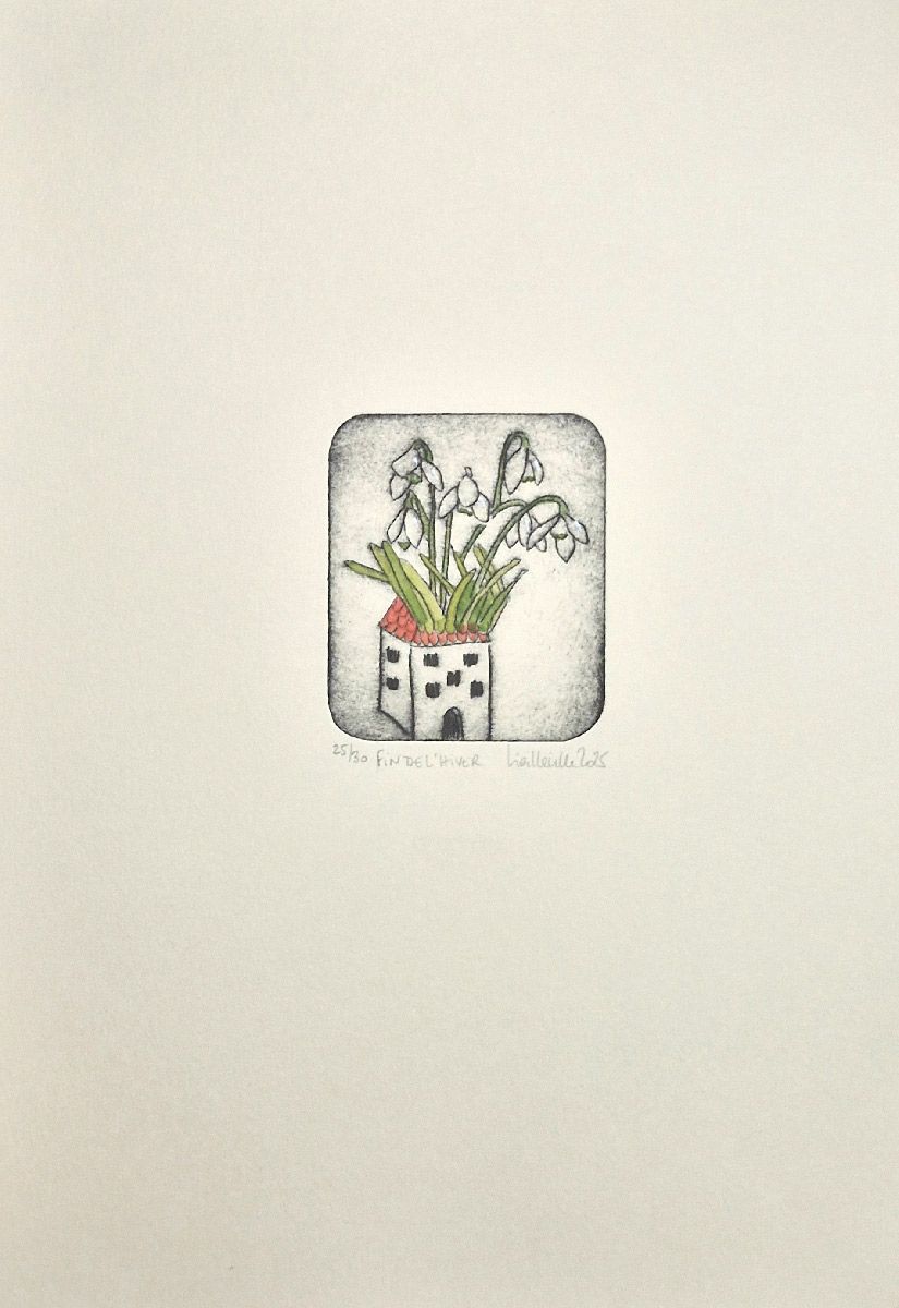 Editions d'art de NAVIEILLEVILLE a pour titre  Fin de l'hiver style figuratif, graphique dim : NAVIEILLEVILLEprix:28