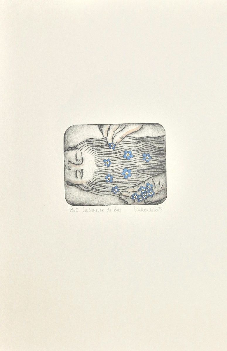 Editions d'art de NAVIEILLEVILLE a pour titre  La semeuse de rêves style figuratif, graphique dim : NAVIEILLEVILLEprix:28