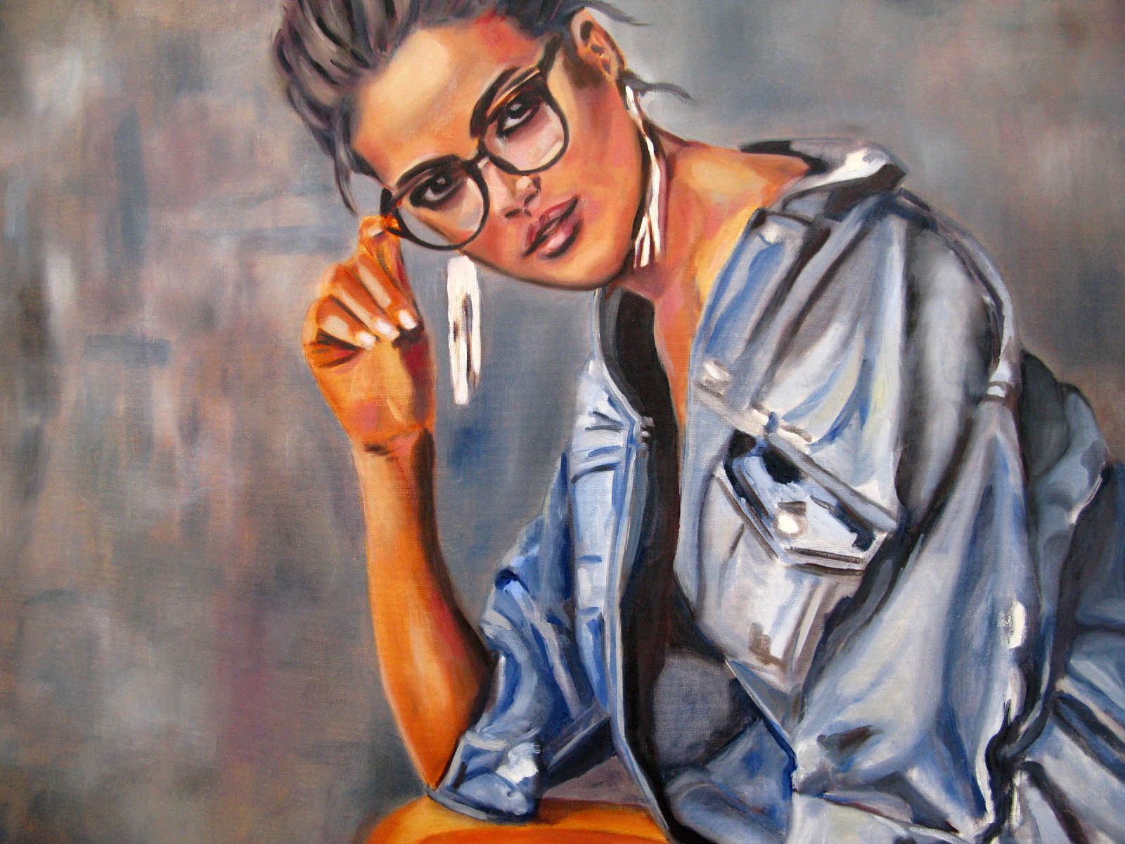 Tableau de EMILIE CREPIN a pour titre  Veronika style figuratif dim : EMILIE CREPINprix:1200