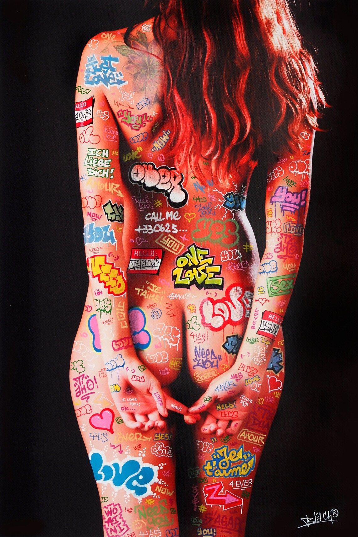 Editions d'art de BLACH a pour titre  Erotic Graffiti Couleur style street art dim : BLACHprix:100