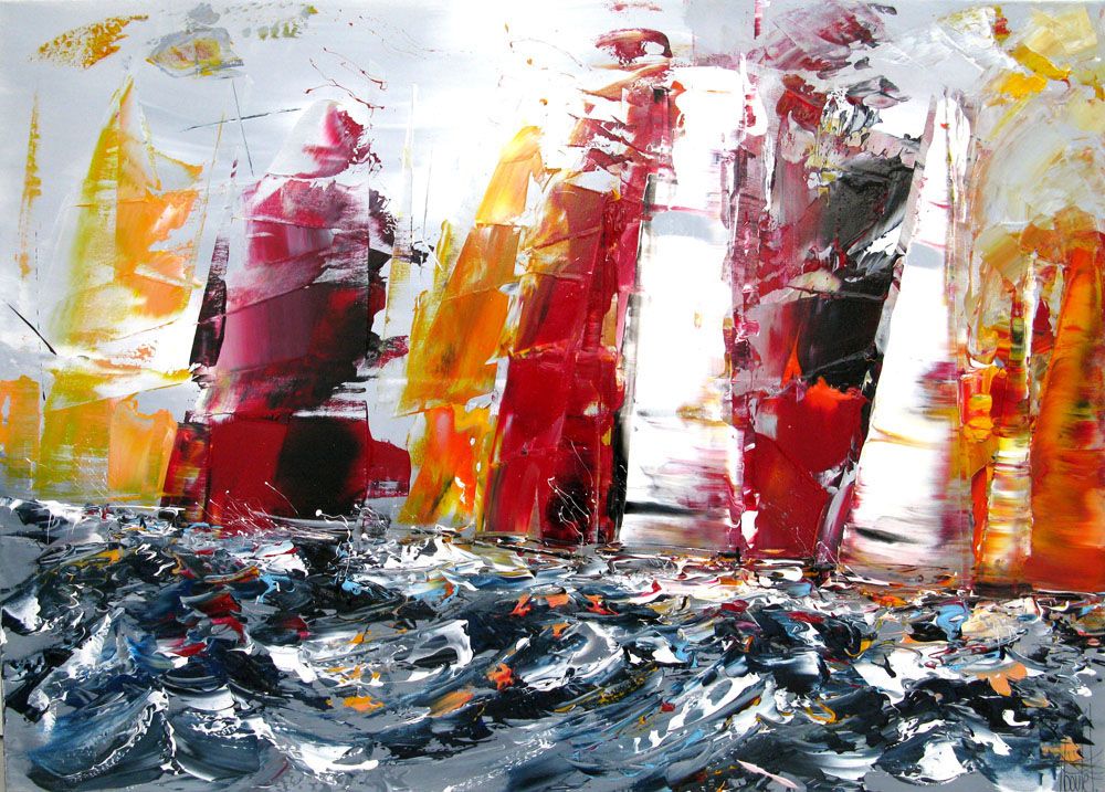 Tableau de F. BOUTET a pour titre  MARINE ABSTRAITE 2022-24 style abstrait dim : F. BOUTETprix:1000
