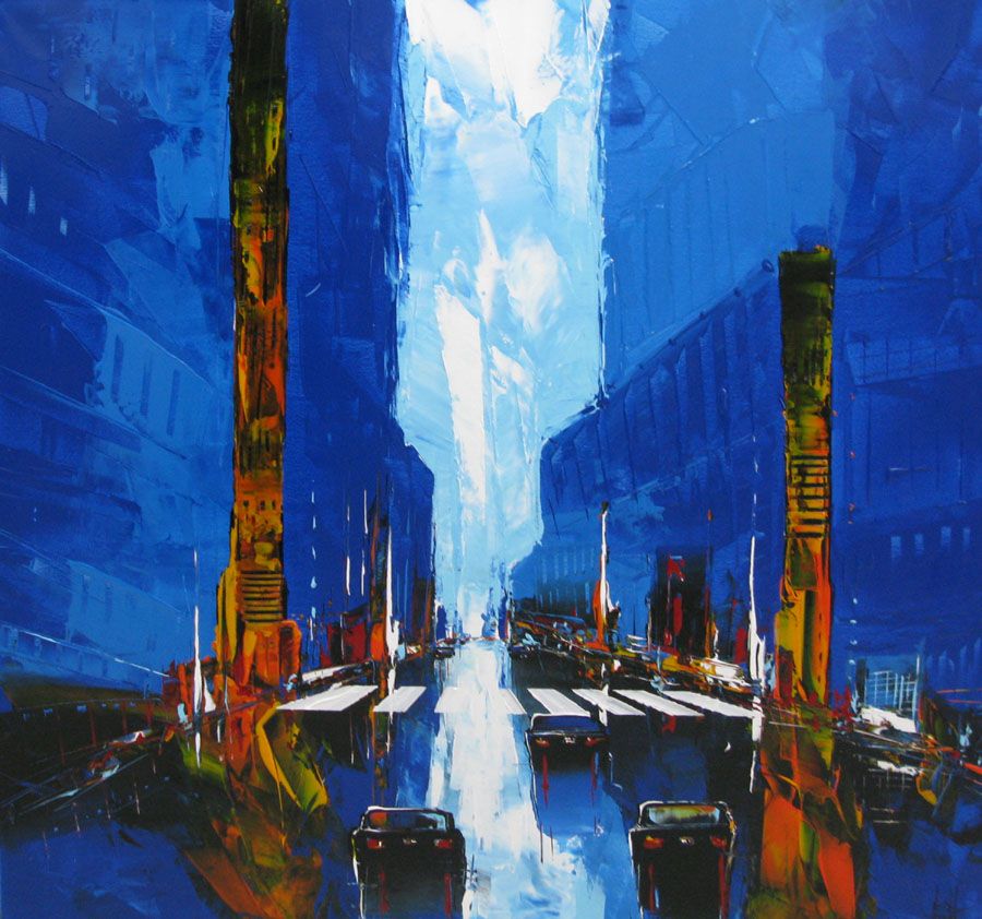 Tableau de F. BOUTET a pour titre  CITY C style figuratif dim : F. BOUTETprix: