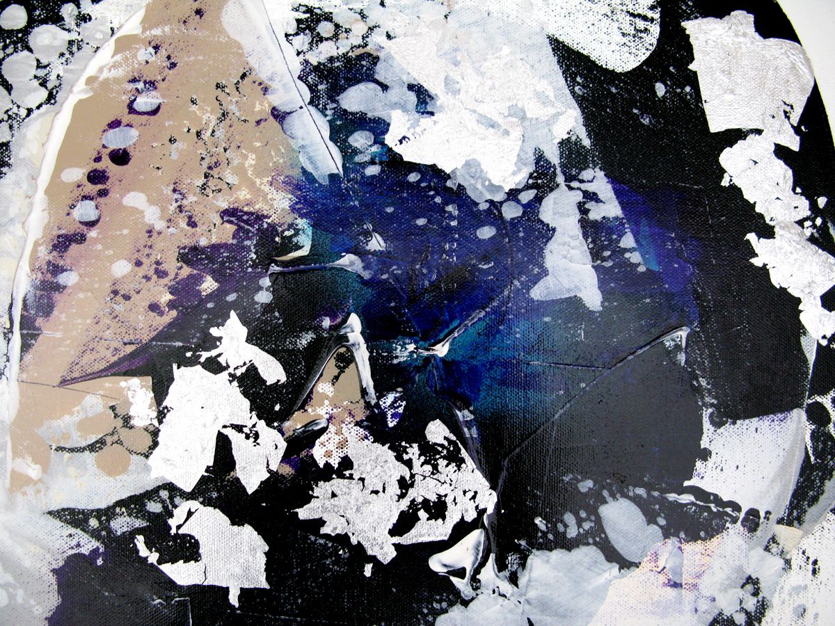 Tableau de CELINE WEBER a pour titre  Fragments 10 - Midnight Blue style abstrait dim : CELINE WEBERprix:320
