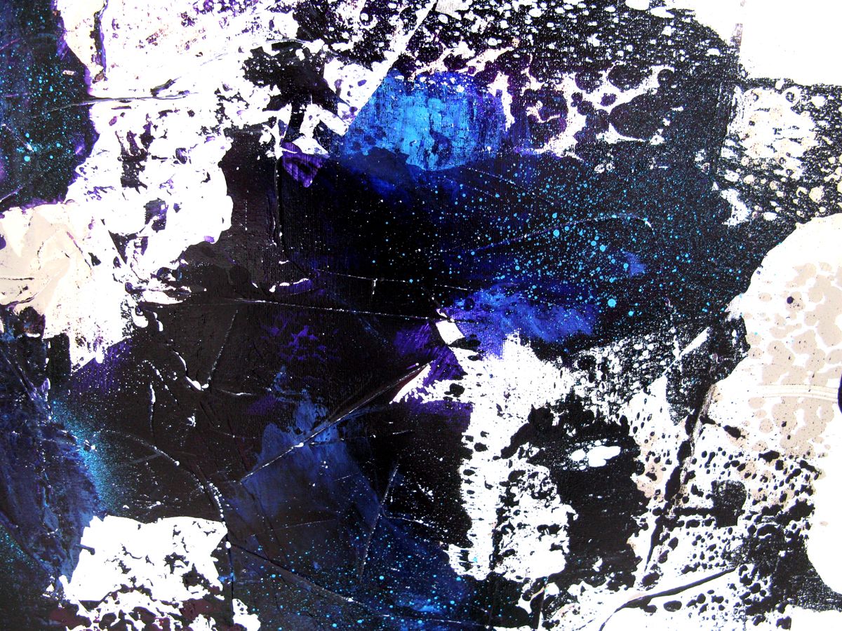 Tableau de CELINE WEBER a pour titre  Fragments - Bleu smalt style abstrait dim : CELINE WEBERprix:900