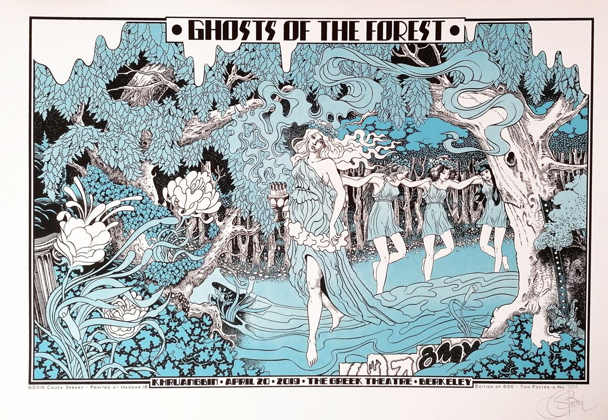 Editions d'art de CHUCK SPERRY a pour titre  GHOSTS OF THE FOREST TEST BLUE style figuratif dim : CHUCK SPERRYprix:600