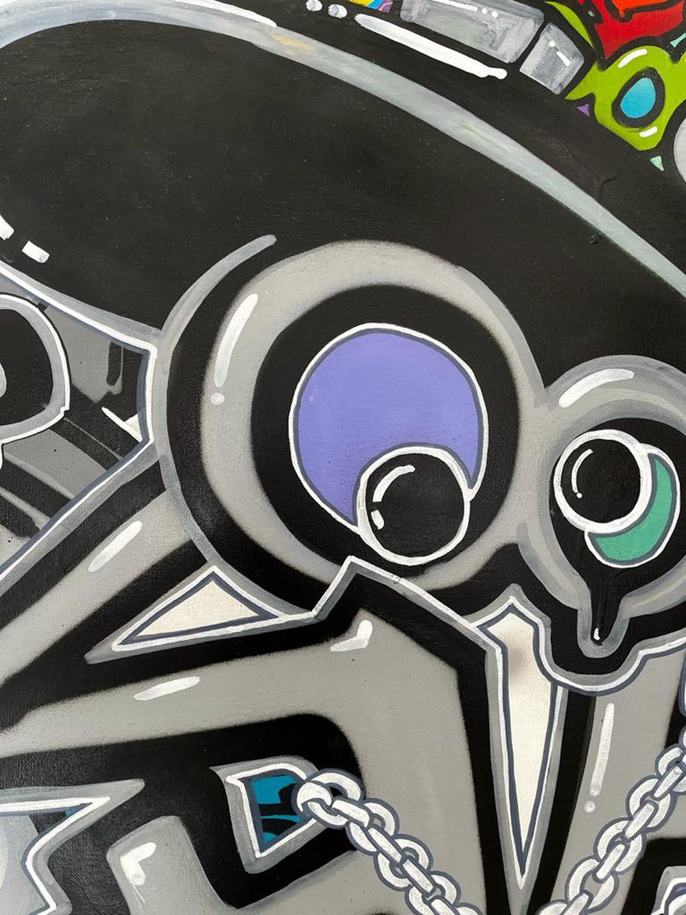Tableau de GUTI a pour titre  LOVE IS LIFE style graffiti, street art dim : GUTIprix:700