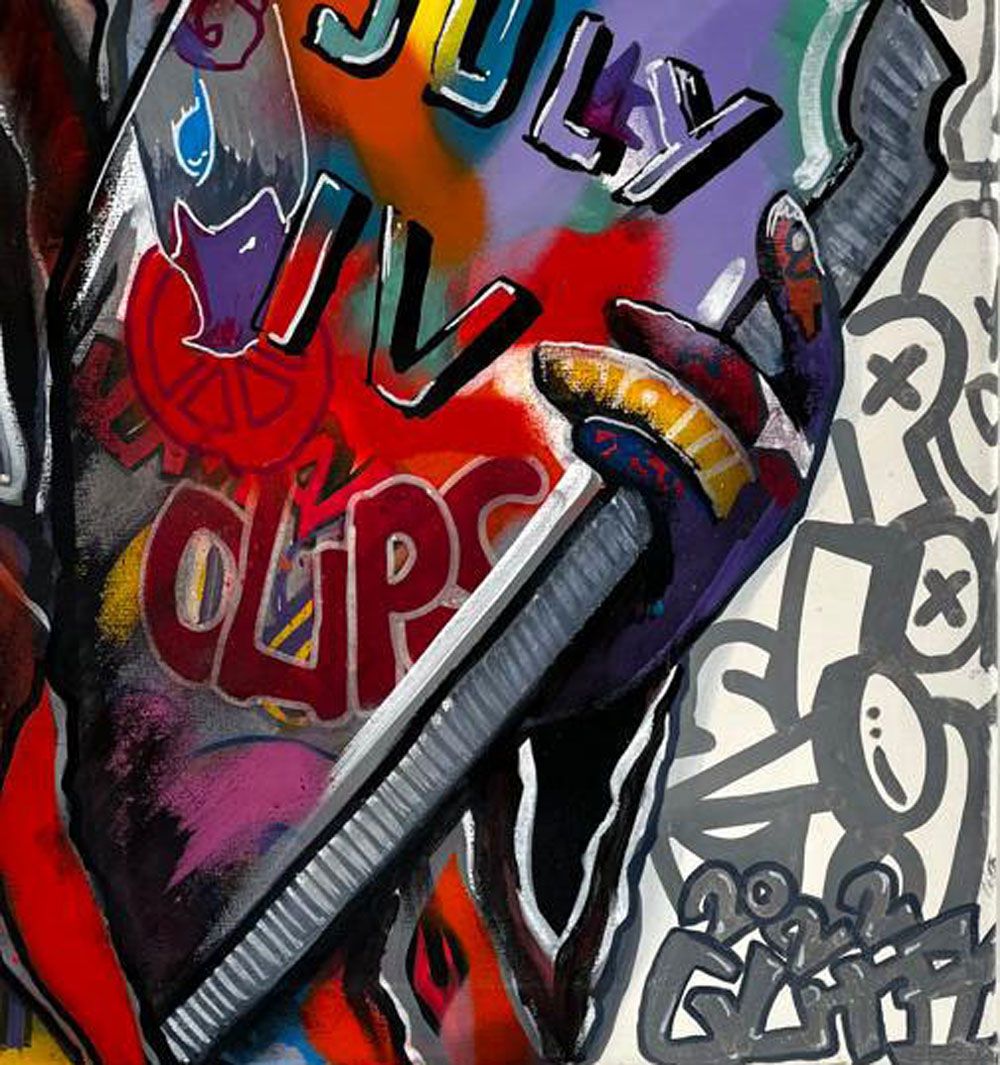 Tableau de GUTI a pour titre  LIBERTE CHERIE style street pop art, street art dim : GUTIprix:1000