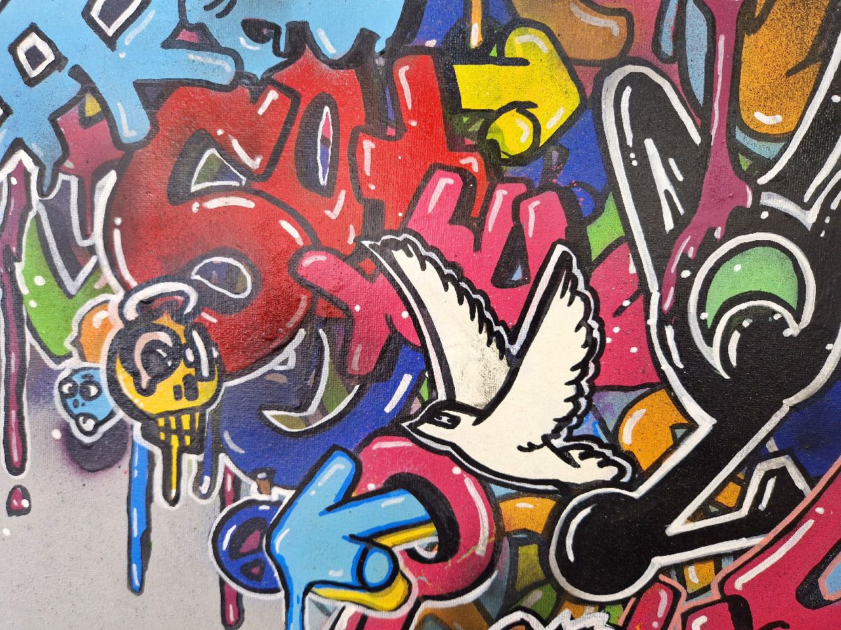 Tableau de GUTI a pour titre  Liberté, mon Amour II style street art dim : GUTIprix:490