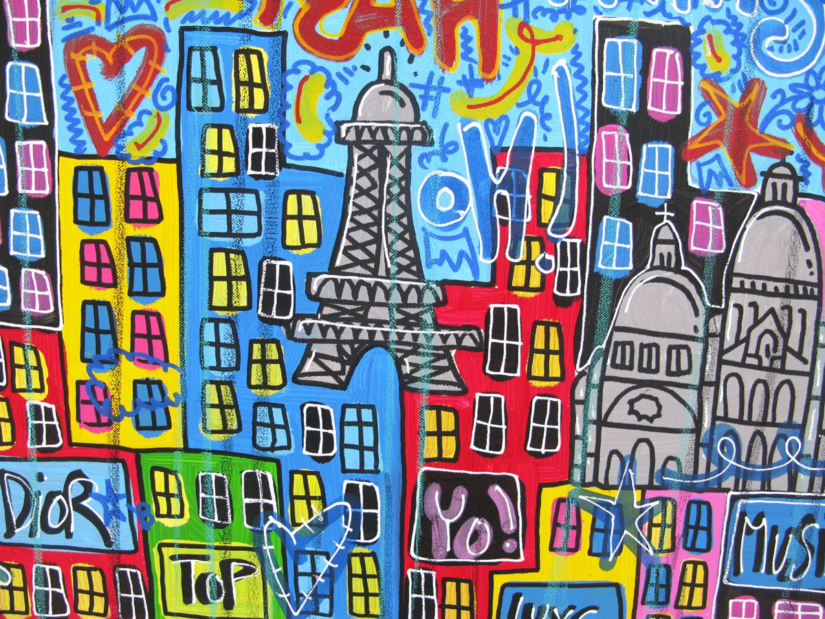 Tableau de RICO SAB a pour titre  Good Vibes Paris style street pop art, street art dim : RICO SABprix:800